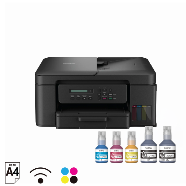 Brother Ink Tank DCP-T730DW (New Launch) WIFI Auto Duplex Color Printer with ADF (Borderless Printing) Extra Black Ink Bottle